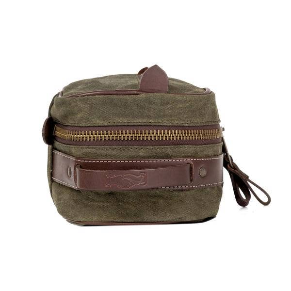 Campaign Waxed Canvas Square Toiletry Shave Kit