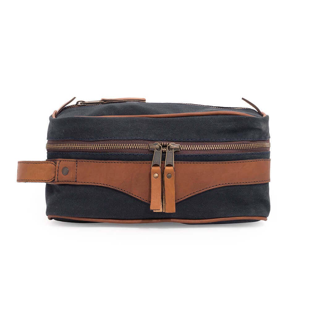 Campaign Waxed Canvas Square Toiletry Shave Kit