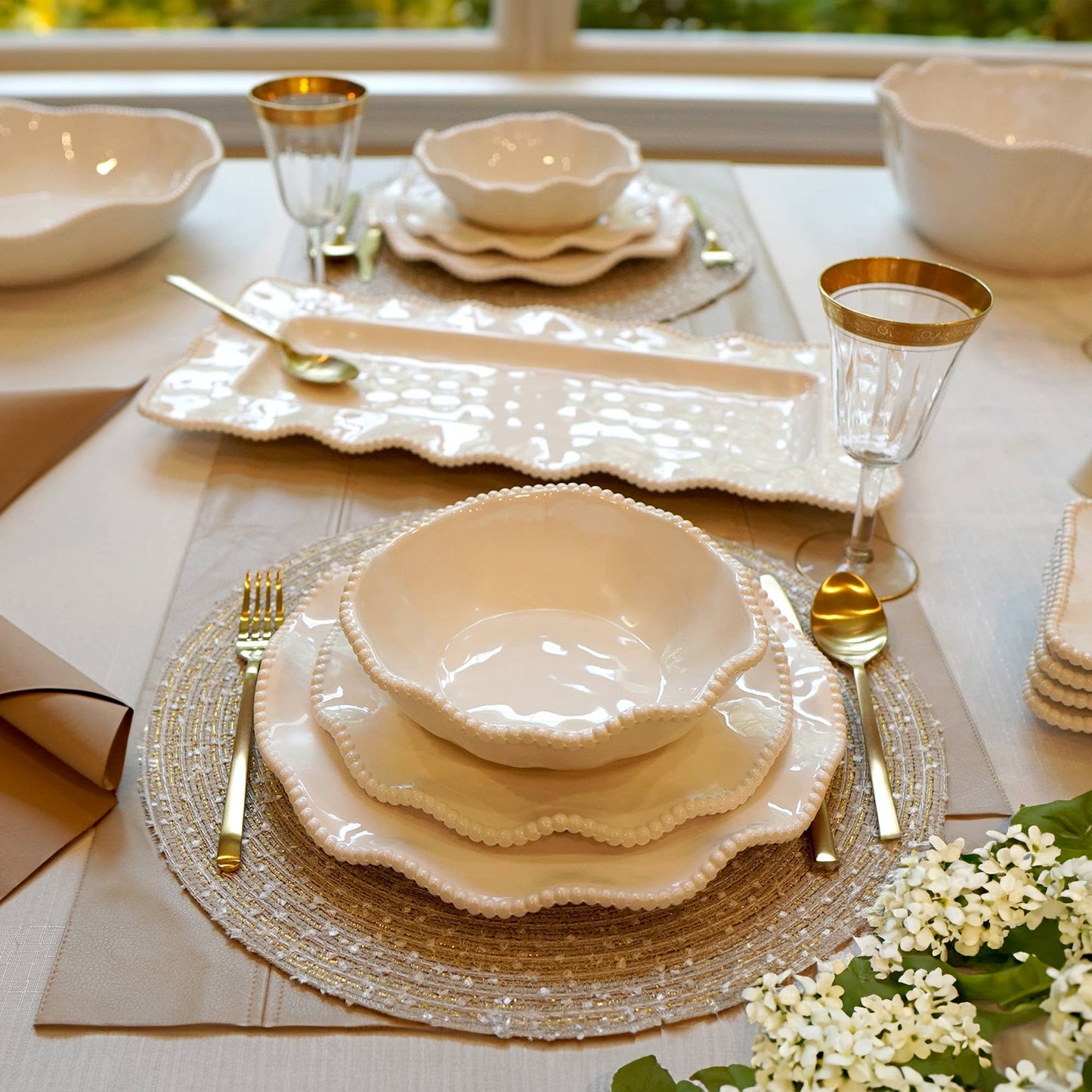 Perlette Cream Melamine All Purpose Bowl 7.5 in x 2 in