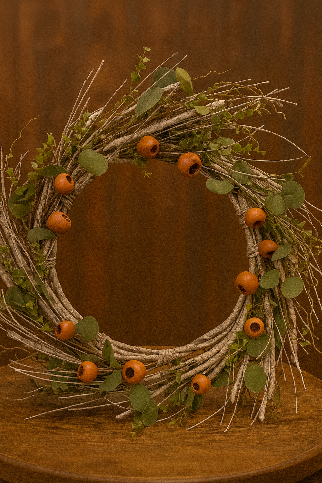 Birch Eucalyptus & Pod Wreath - 24 in