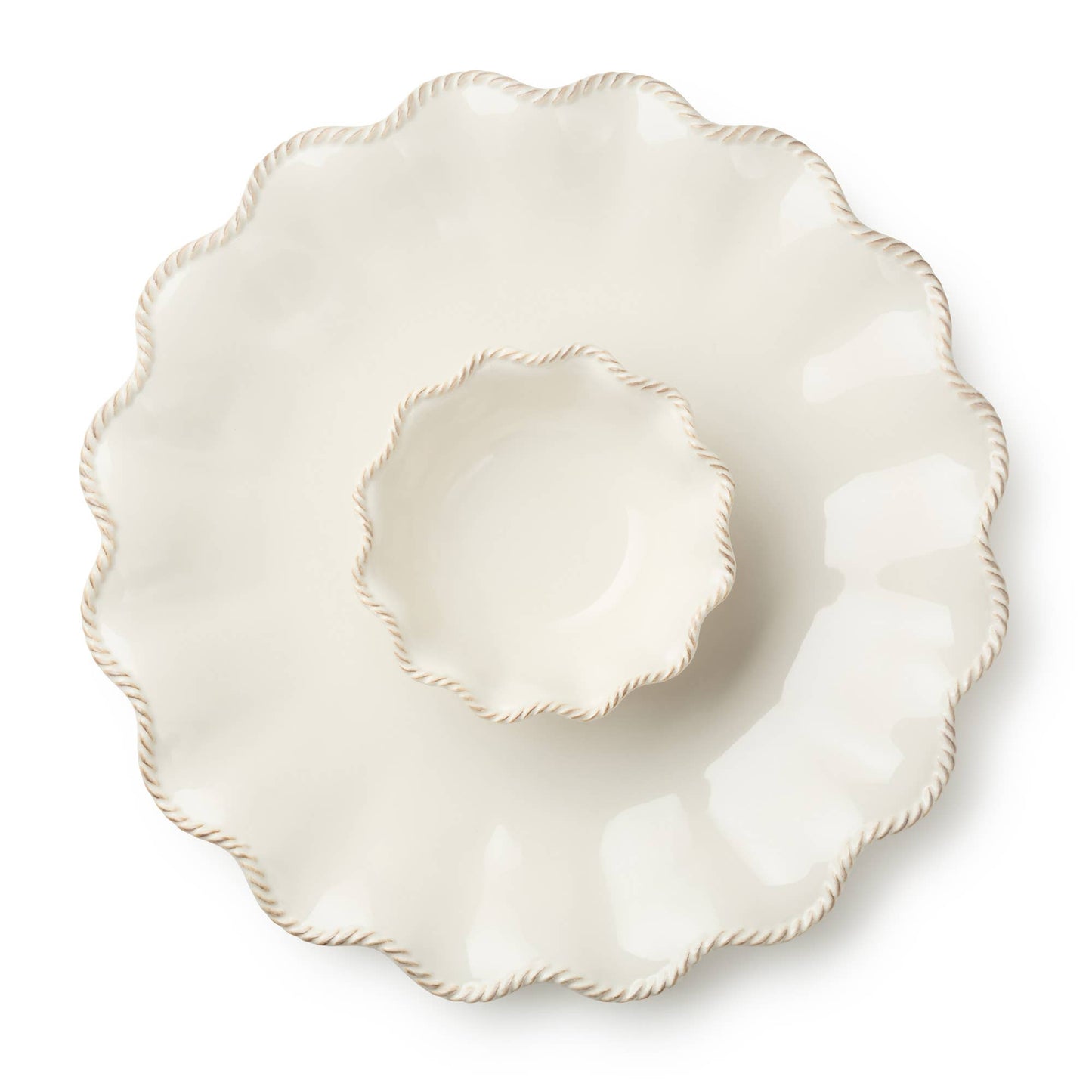 Heritage Chip & Dip Set 2pc – Classic 15" Stoneware Charm