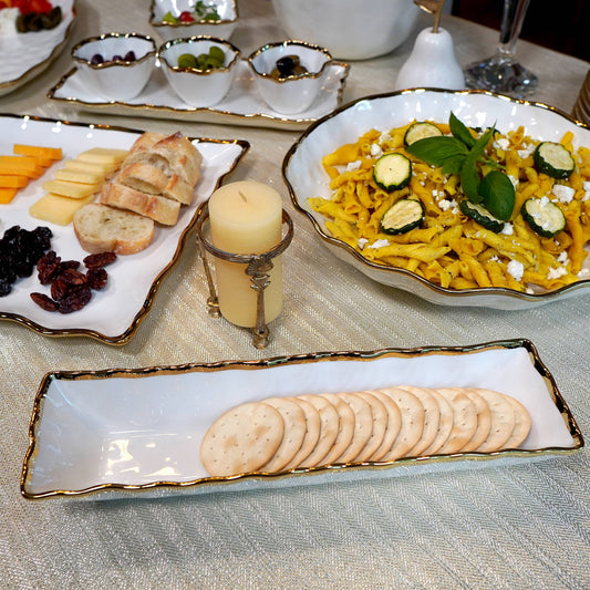 Regency Gold Cracker Tray 13in x 3.5in x 2in