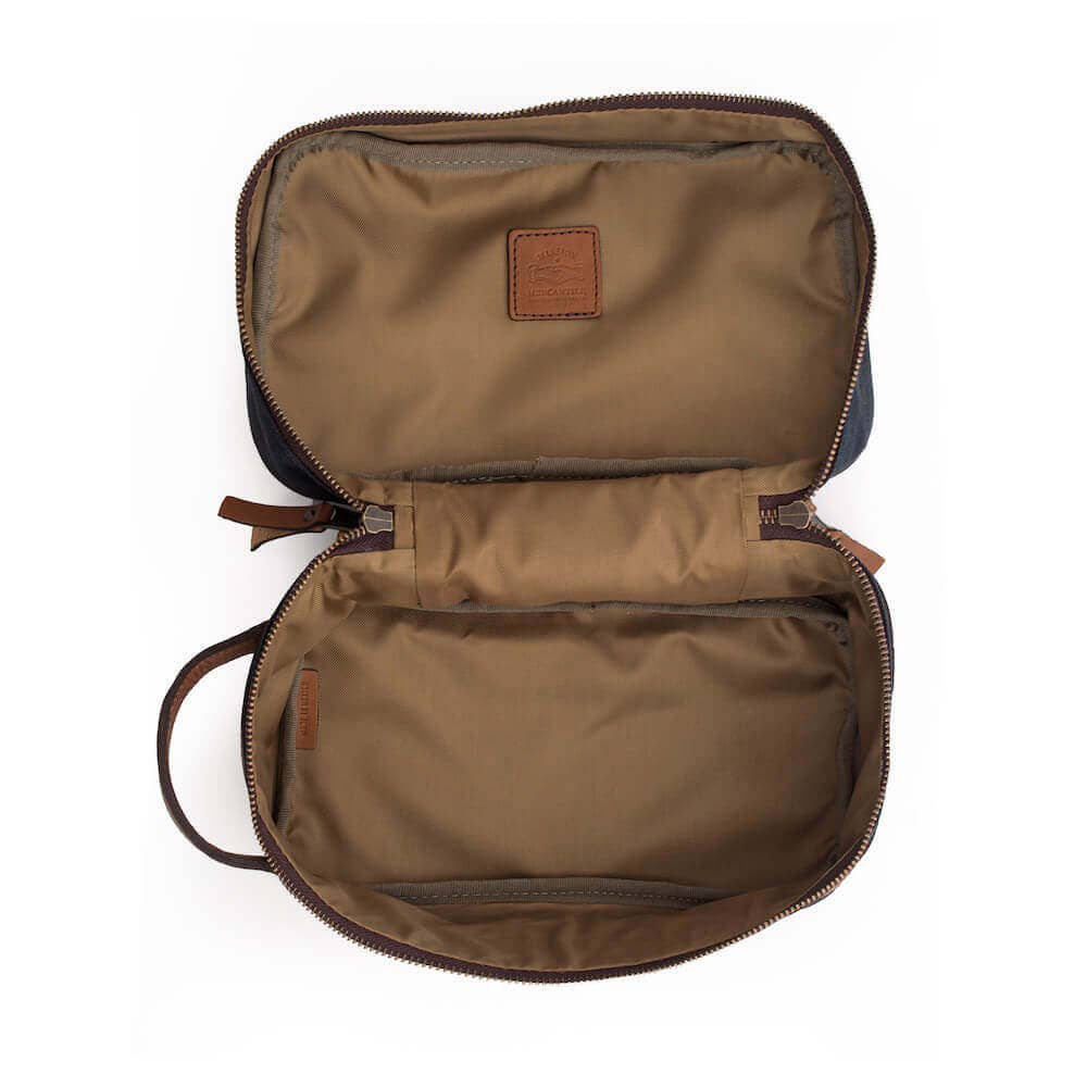 Campaign Waxed Canvas Square Toiletry Shave Kit