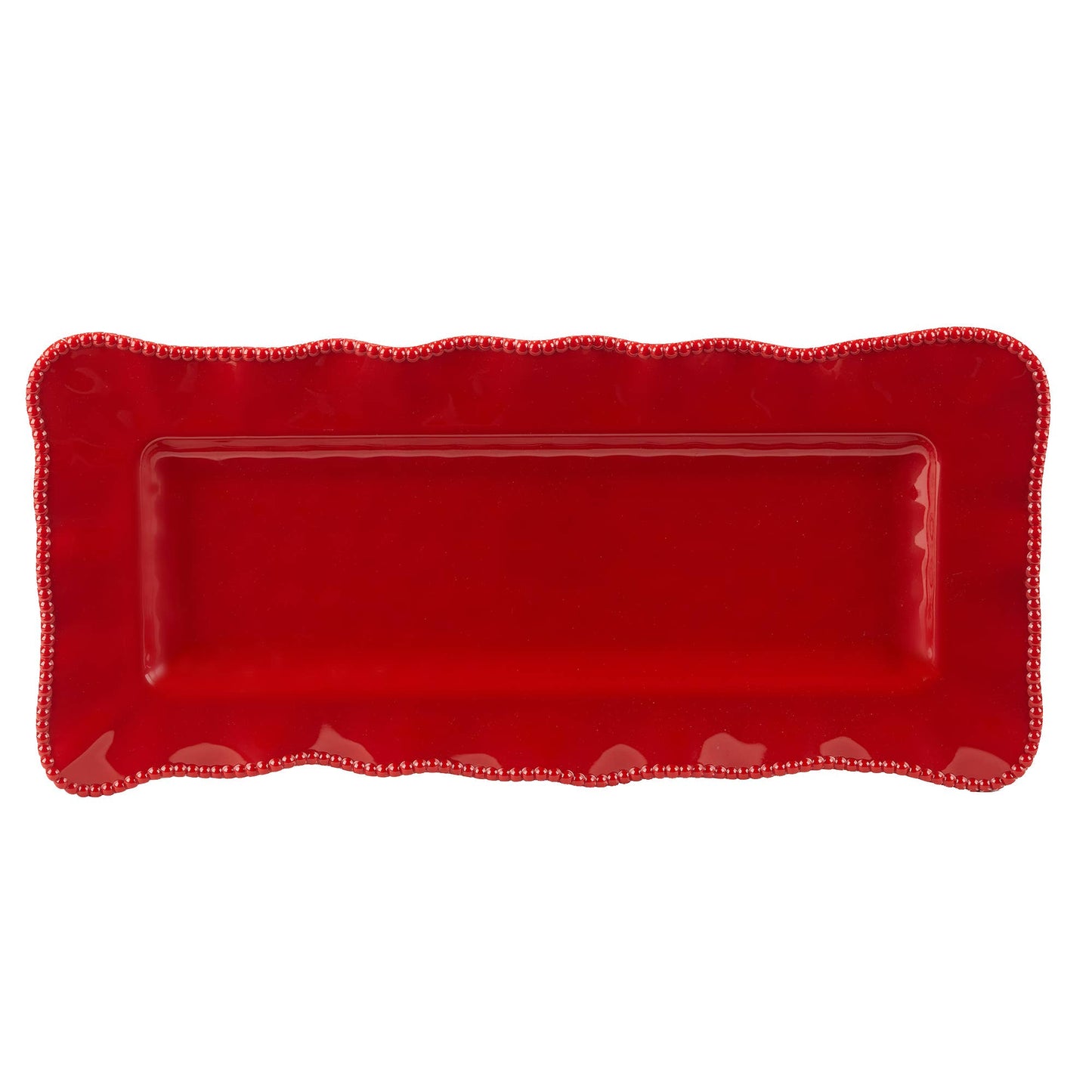 Perlette Red Melamine Rectangular Platter 19x9