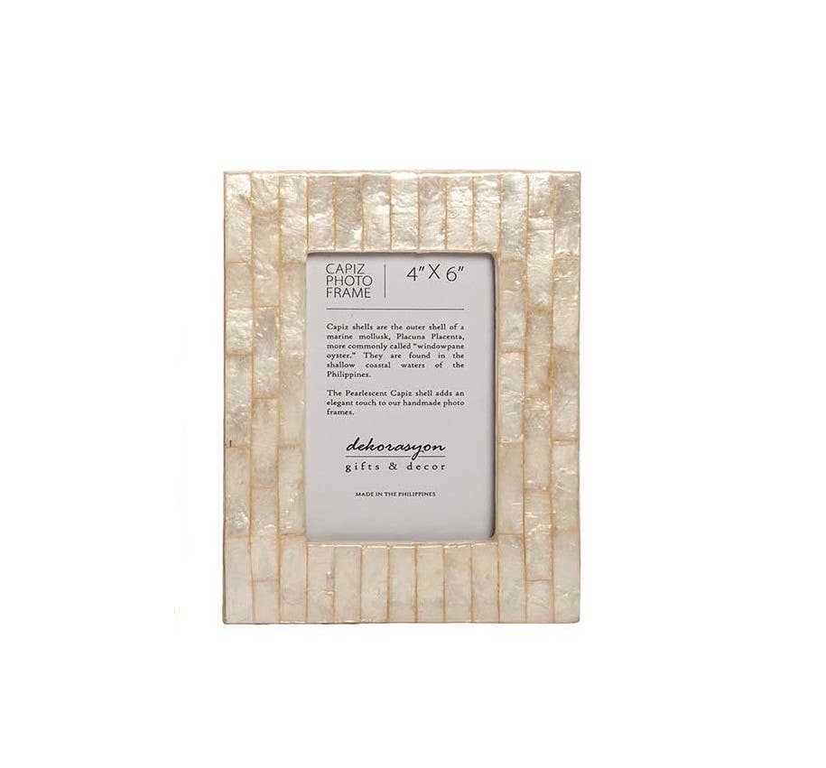 4x6 Capiz Picture Frame with Vertical Stripes