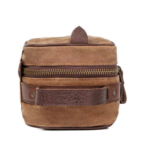 Campaign Waxed Canvas Square Toiletry Shave Kit