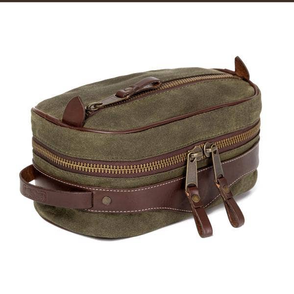 Campaign Waxed Canvas Square Toiletry Shave Kit