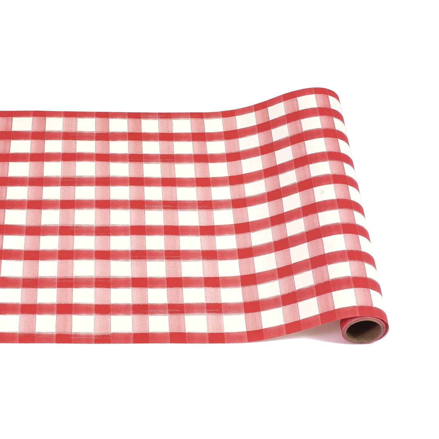 Red Painted Check Runner - 20" x
