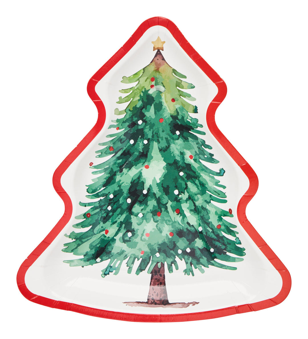 Tree Die Cut Salad Plate Merry & Bright/8pkg