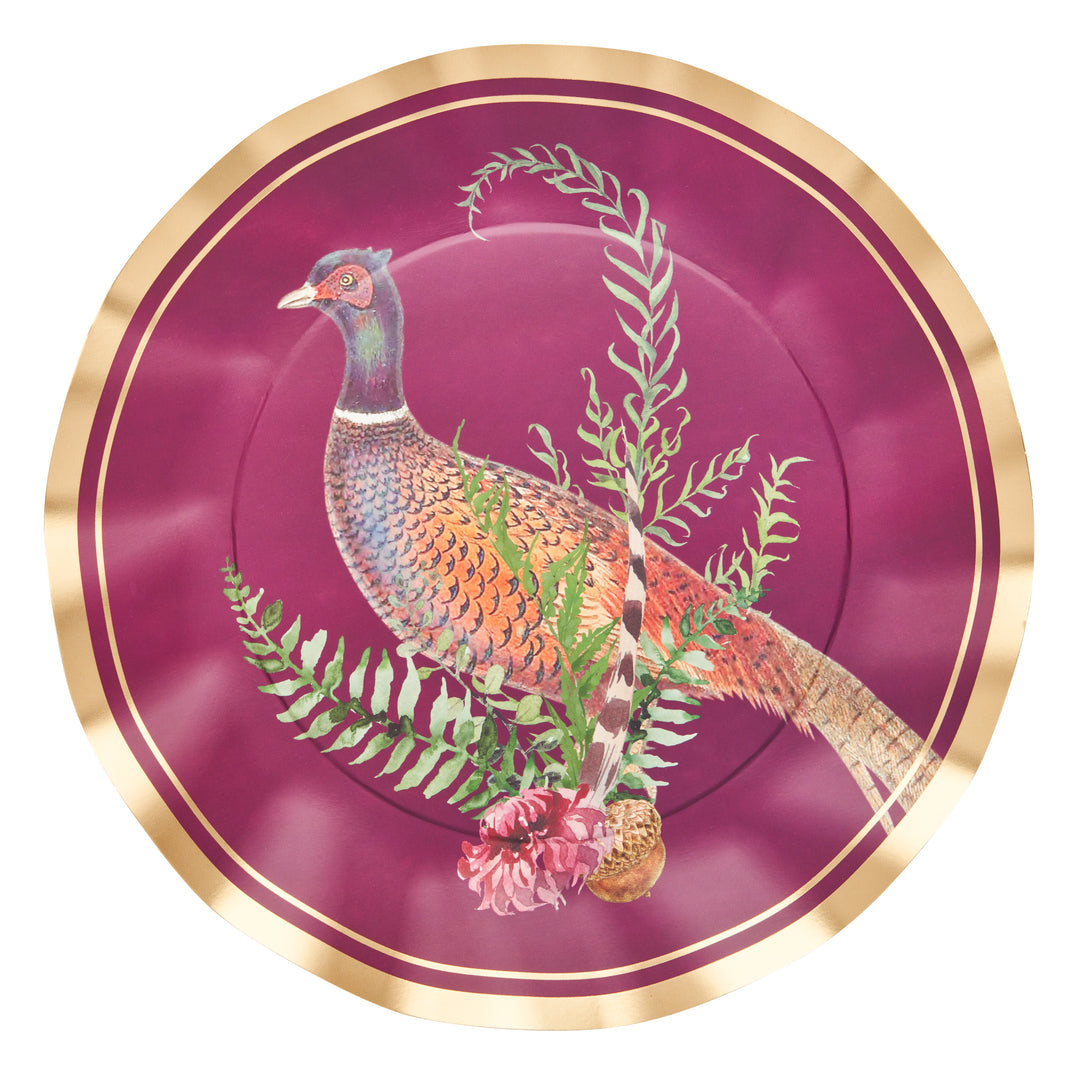 Wavy Dinner Plate Feather Grove/8pkg