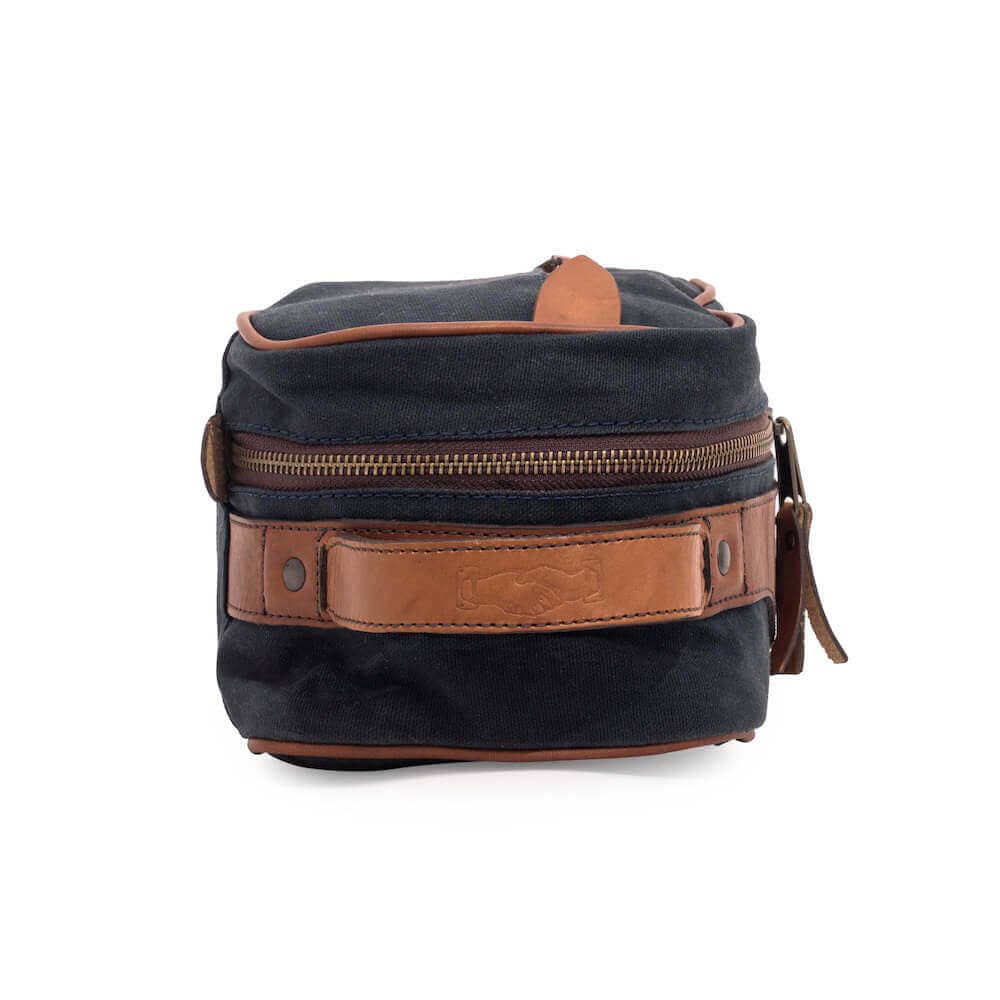 Campaign Waxed Canvas Square Toiletry Shave Kit