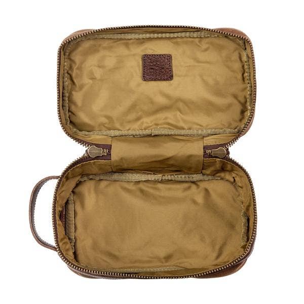 Campaign Waxed Canvas Square Toiletry Shave Kit