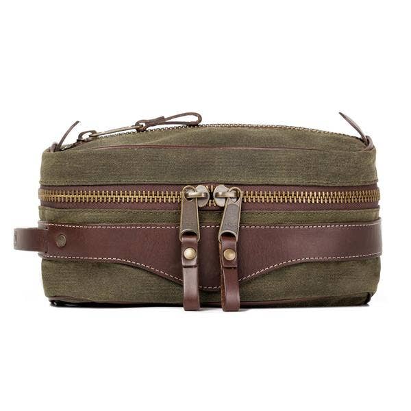 Campaign Waxed Canvas Square Toiletry Shave Kit