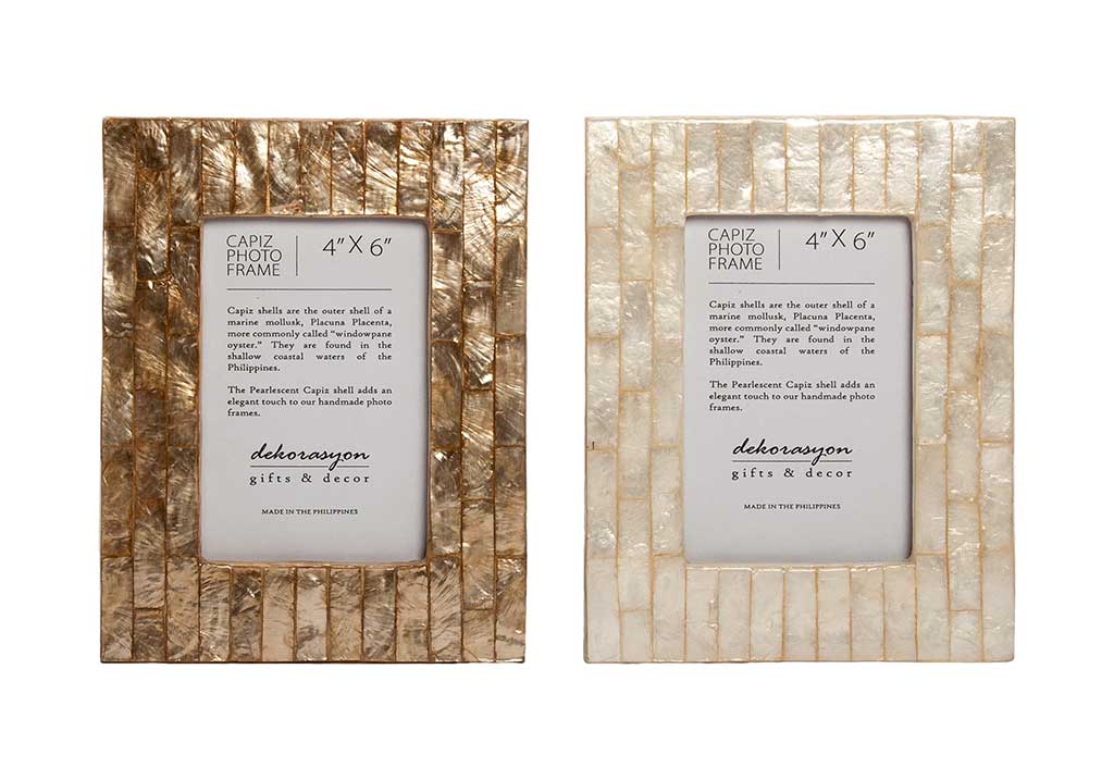 4x6 Capiz Picture Frame with Vertical Stripes