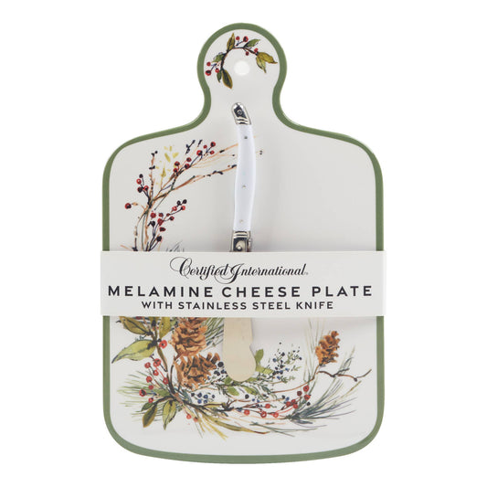 Winters Forest Christmas HW Melm Cheese Board w Knife