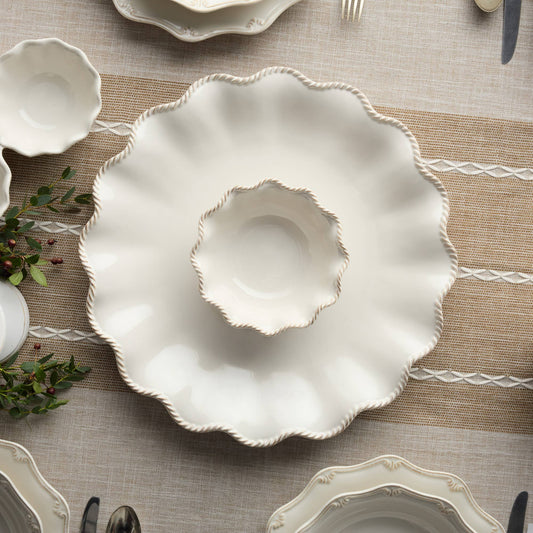 Heritage Chip & Dip Set 2pc – Classic 15" Stoneware Charm