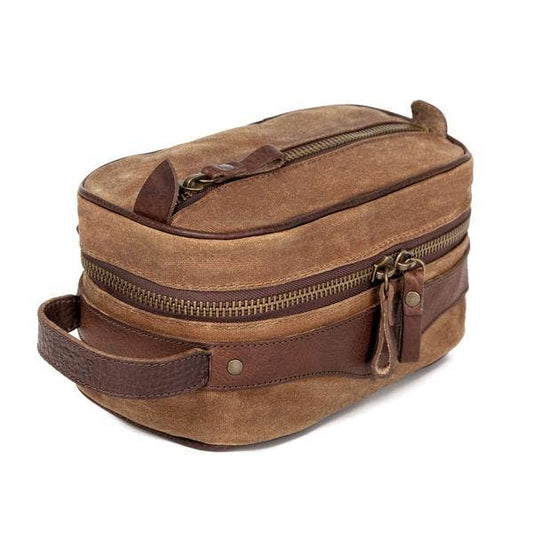 Campaign Waxed Canvas Square Toiletry Shave Kit