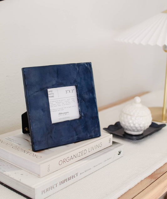3" x 3" Capiz Photo Frame (Blue)