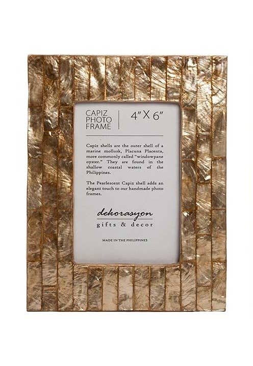 4x6 Capiz Picture Frame with Vertical Stripes