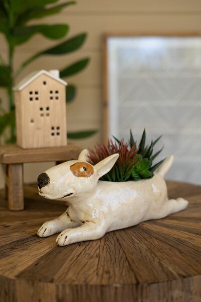 Ceramic Bull Terrier Planter (Min 2)