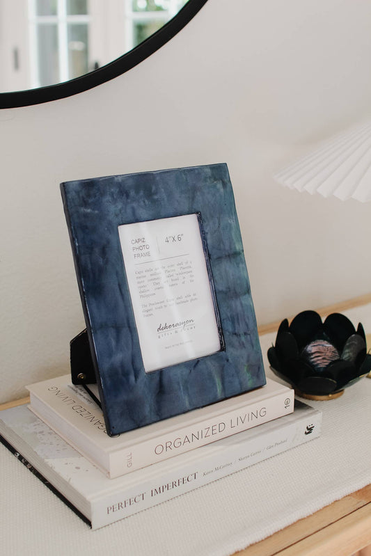 4" x 6" Capiz Photo Frame (Blue)