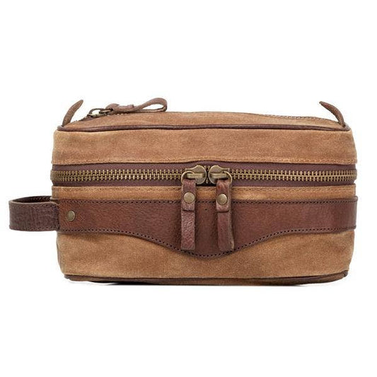 Campaign Waxed Canvas Square Toiletry Shave Kit