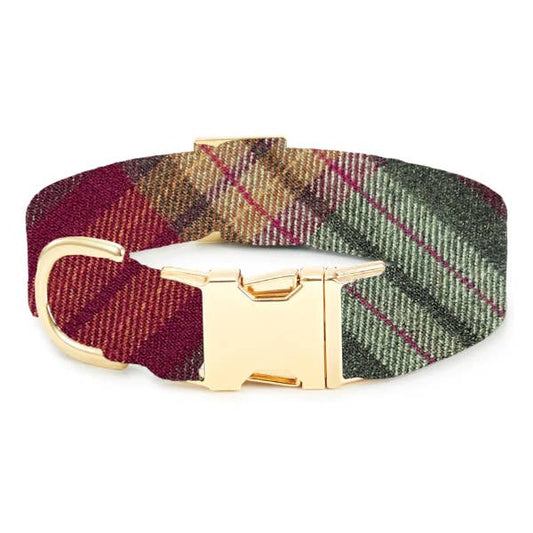 Orchard Plaid Flannel Dog Collar
