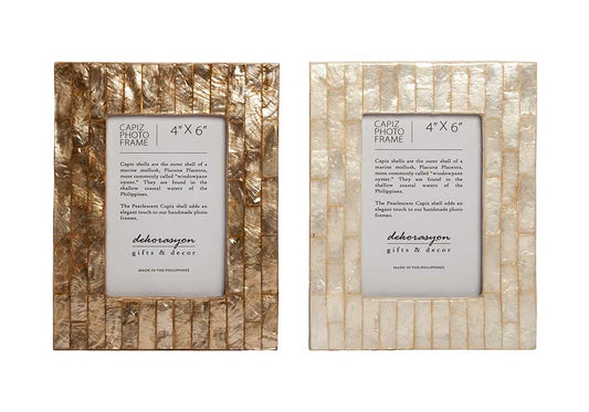 4x6 Capiz Picture Frame with Vertical Stripes